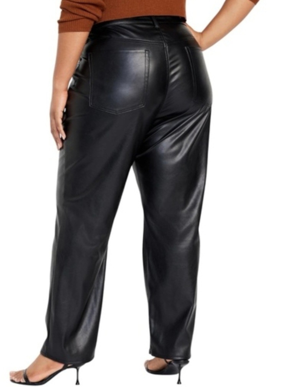 Old Navy Black Faux Leather High-Rise OG Loose Pants